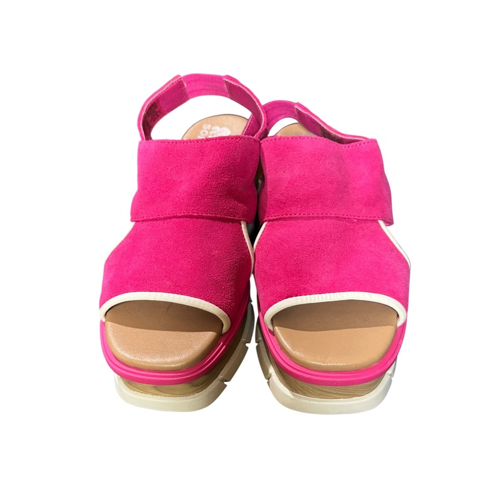 Sorel Hot Pink Suede Platform Wedge Sandals Size 8